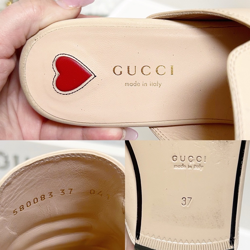 Authentic Gucci Cream / Pink Cat Embroidered Horsebit Leather Princetown Mules - Picture 14 of 14